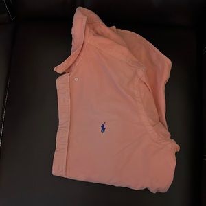 Light Orange Ralph Lauren Long Sleeve Button Up Shirt